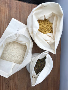 Organic 100% cotton produce bags- Large
