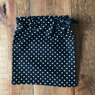 Draw String Bag- Black Polka dot