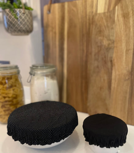 2 Reusable Bowl Cover Black