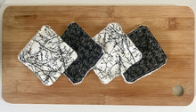 Load image into Gallery viewer, Eco Friendly Facial Pads, Reusable Facial Wipes, Make Up Remover Pads - Black flowers