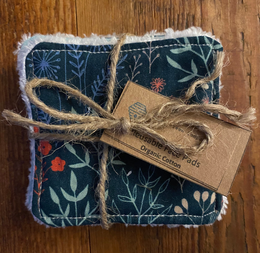 Eco Friendly Facial Pads, Reusable Facial Wipes, Make Up Remover Pads - Organic Cotton + FREE BAG