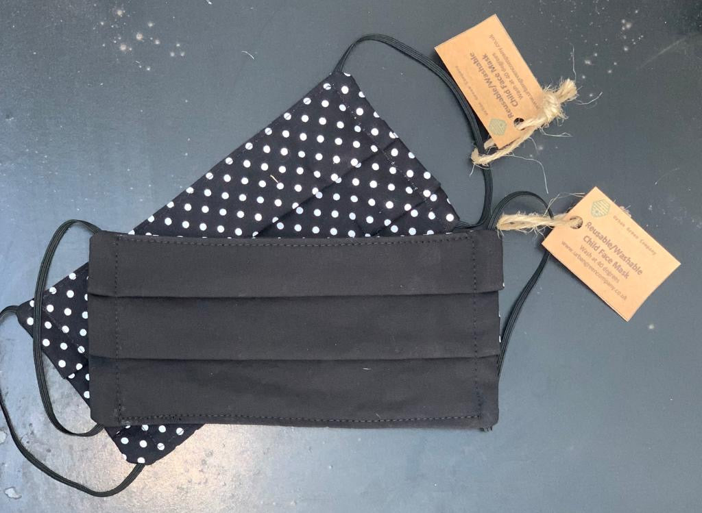 Child Face Mask - Reusable & Washable Polka Dot